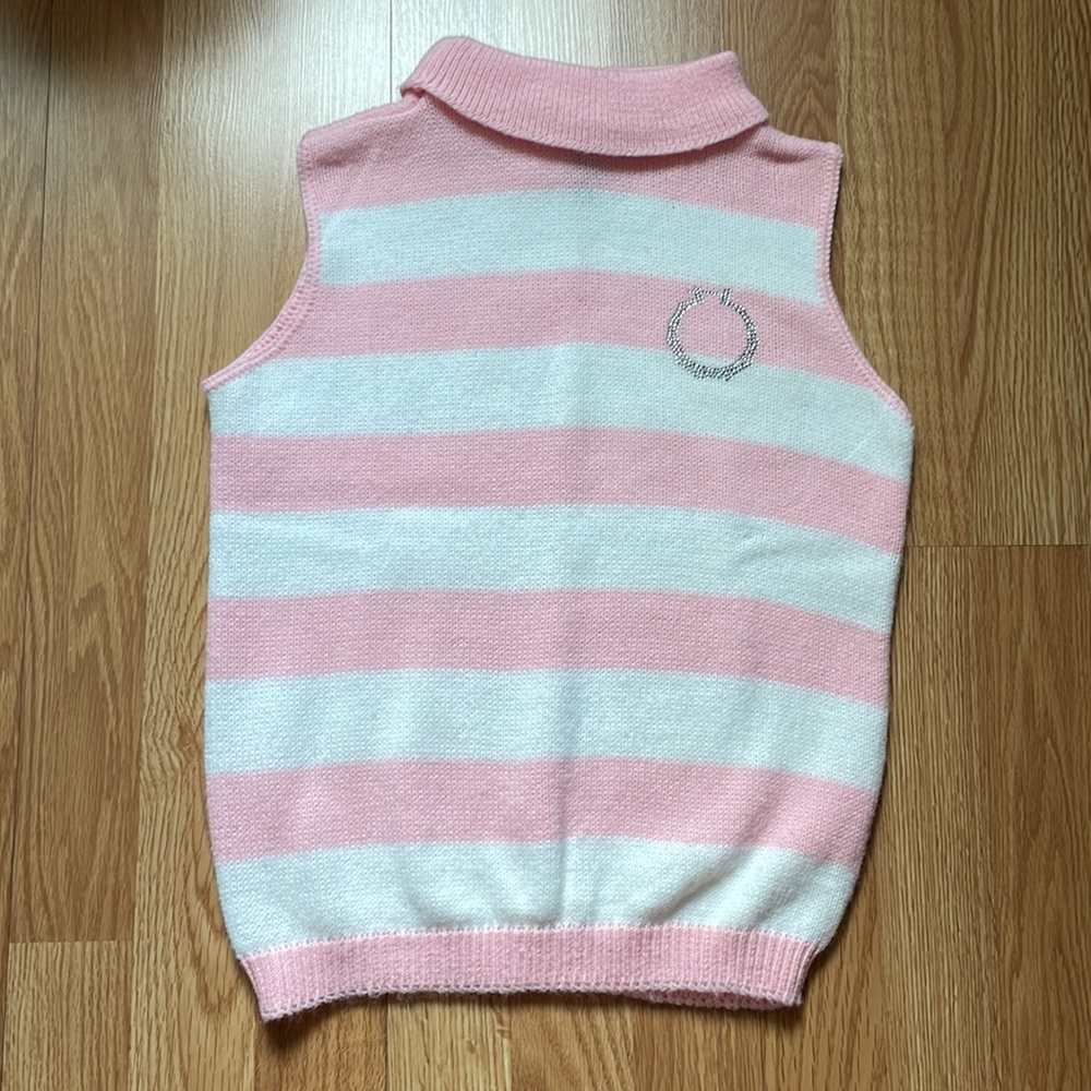 Vintage Pink and White Top